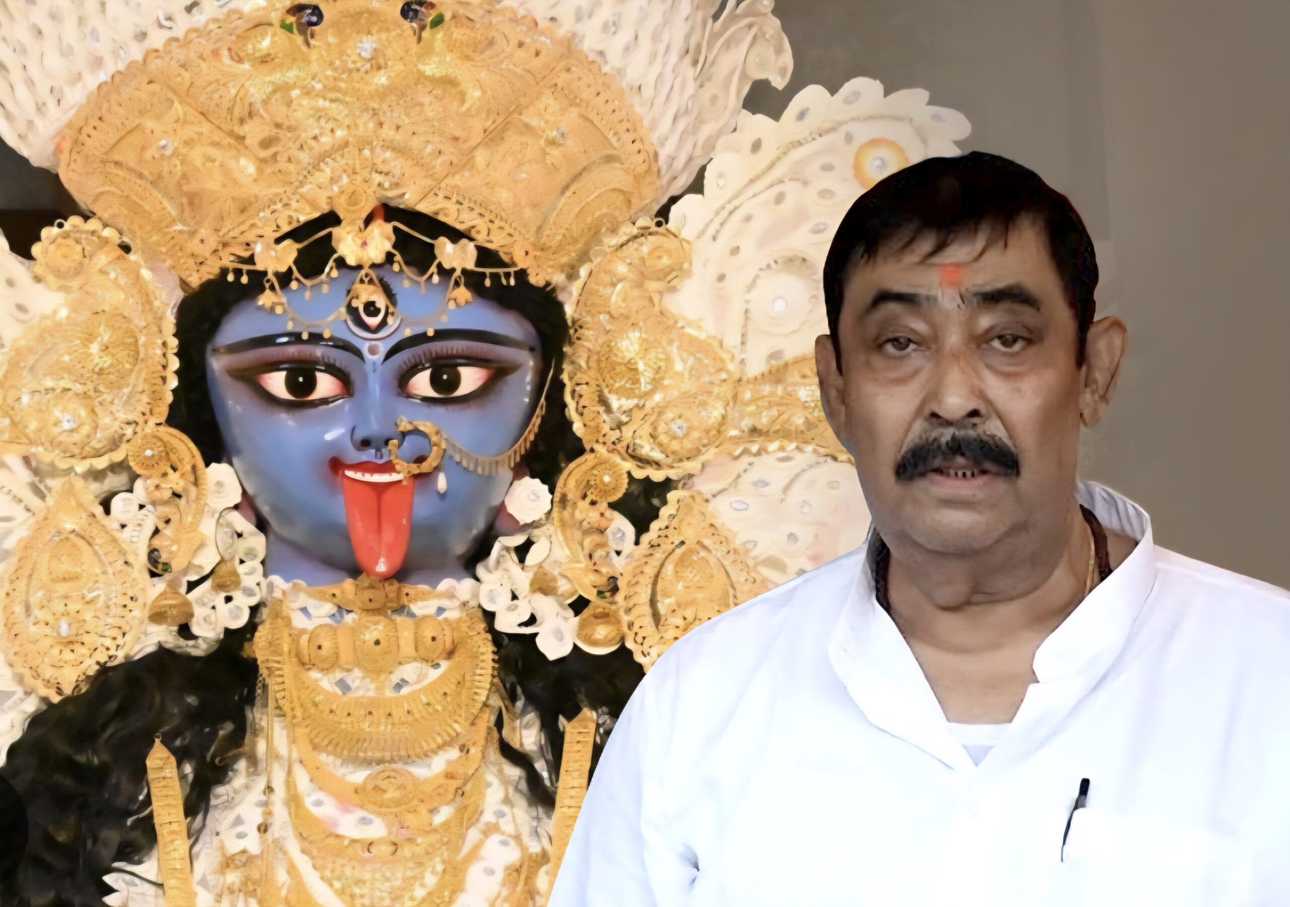 बोलपुर में ‘सोने की मां काली’ का जलवा, 600 तोला सोने से सजी प्रतिमा, अनुव्रत मंडल बोले- “मां टिन के गहने पहनेंगी क्या!”